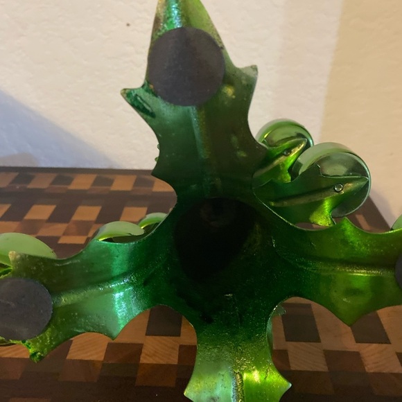Vtg. Rare Pottery Barn 12” Green Heavy Metal Christmas Ball Candle Holder Tree - Picture 10 of 15